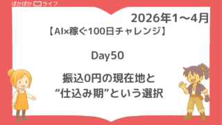 振込0円の現在地と“仕込み期”という選択【AI×稼ぐ100日チャレンジ】Day50